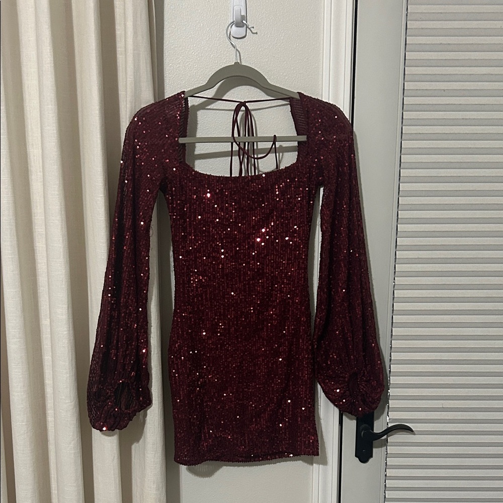Lucy in the Sky Burgundy Sequin Dress